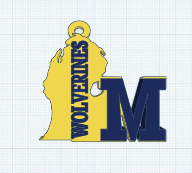 UMich Keychain 3D model thumbnail