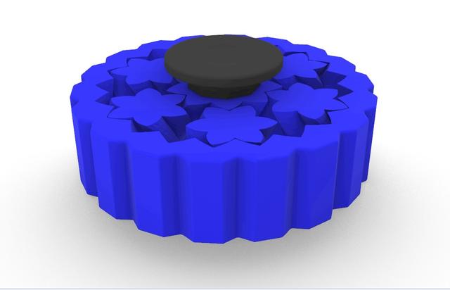 Herringbone Gear with Grips 3D model thumbnail