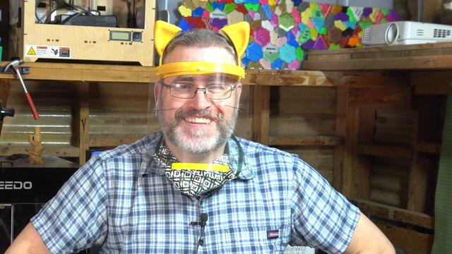 Prusa Face Shield with silly animal ears 3D model thumbnail