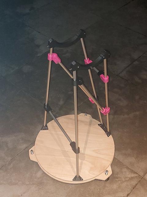 Marci's Mount - for Hadley Telescope. 1/2 inch rods with M4 hardware version 3D model thumbnail