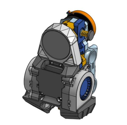 E3NG - Knomi v2 Mount [Hummingbird Extruder] and Extended Bambu Hotend 4020 Fan Duct 3D model thumbnail