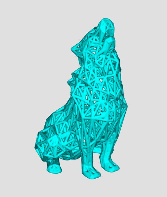VORONOI LOWPOLY WOLF (VoroWolf) REMIX V1 (NO SUPPORT) 3D model thumbnail