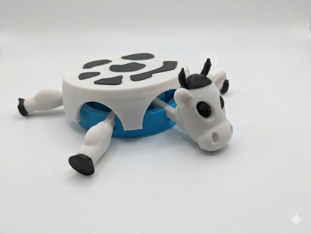 Character Coaster – Coffee Cow (Moving Legs and head) 3D model thumbnail