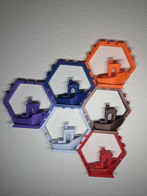 Hexagon Benchy Display 3D model thumbnail