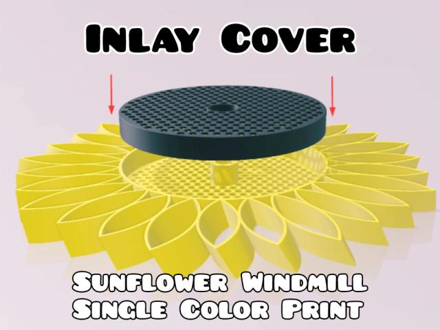 Sunflower Windmill inlay cover 3D model thumbnail