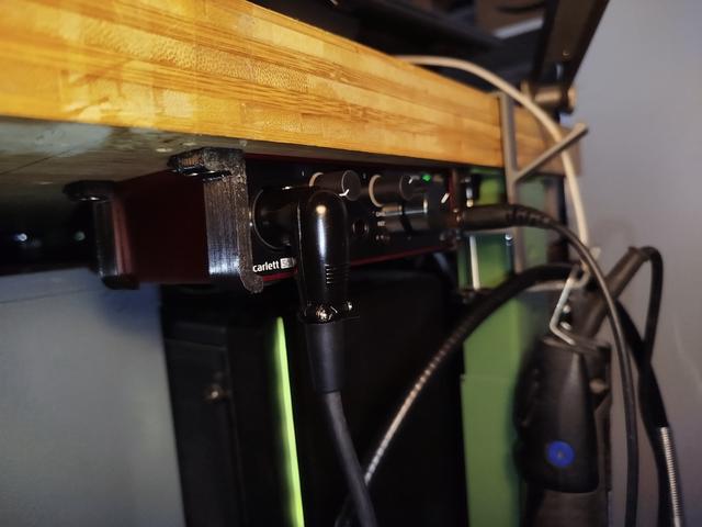 Focusrite Scarlett solo 4th generation - under desk simple brackets  3D model thumbnail