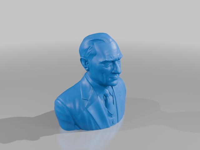 Ataturk bust 3D model thumbnail