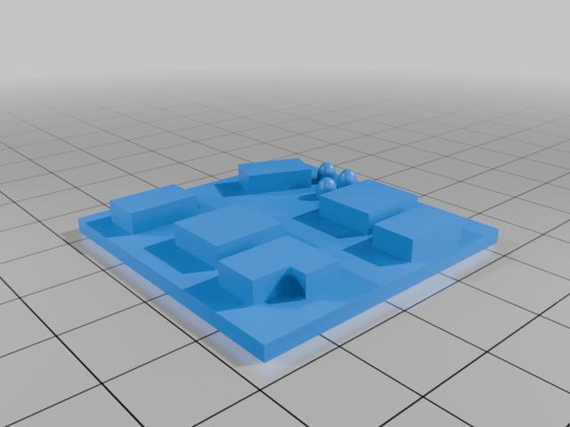 Desert Village 40mmx40mm in 2mm Scale 3D model thumbnail