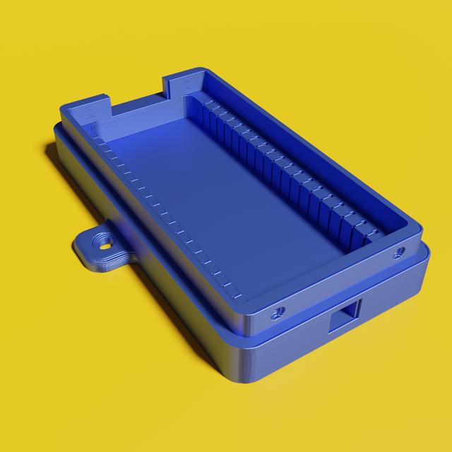 esp32-case by Mihai remixed to include mounting screw hole flanges 3D model thumbnail