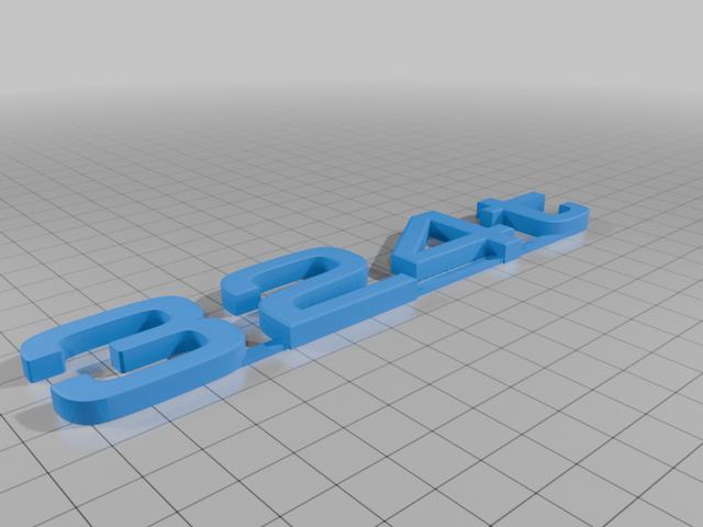 e30 324t trunk lettering for k24 turbo 3D model thumbnail