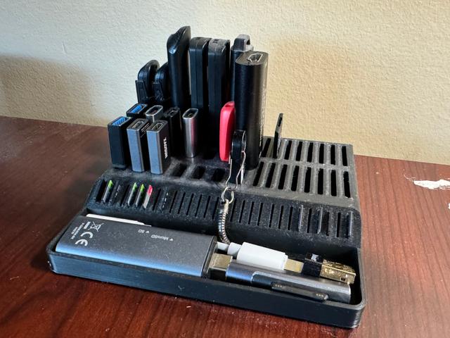 USB & SD Media Holder with bin 3D model thumbnail