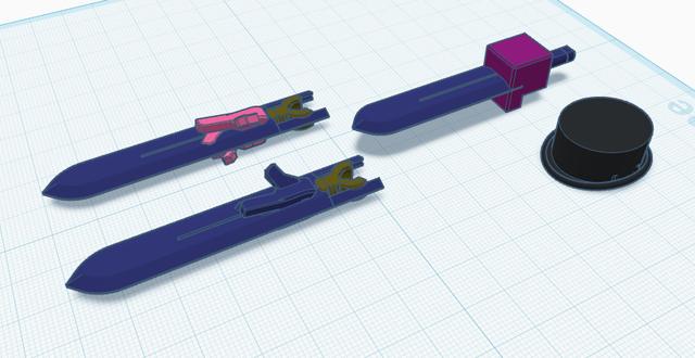 Katana devil mini 13 3D model thumbnail