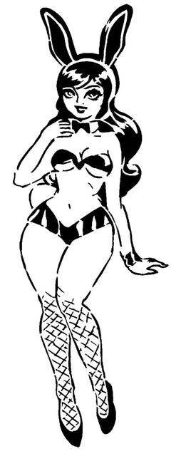 Bunny Girl stencil 8 3D model thumbnail