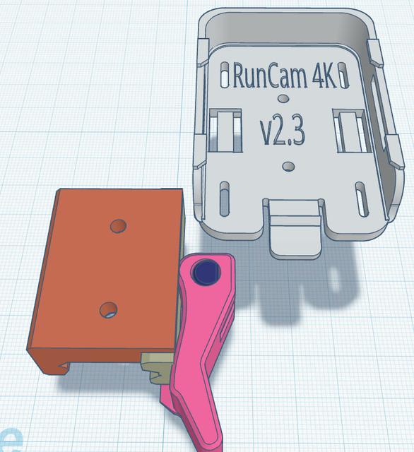 RunCam 4K Mount for use with Picatinny Quick Release 3D model thumbnail