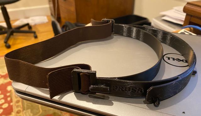 Prusa RC3 COVID shield with buckle and stud 3D model thumbnail