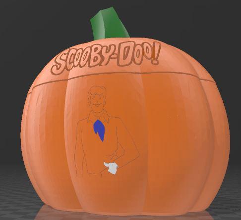 Freddy From Scooby Doo Pumpkin Container 3D model thumbnail