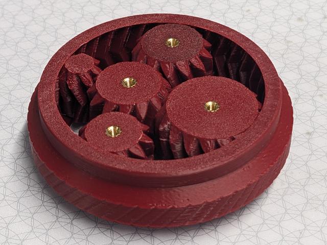 Umikot 58mm Mechanism and Spin Ring modified to receive M3 HEATSET INSERTS 3D model thumbnail