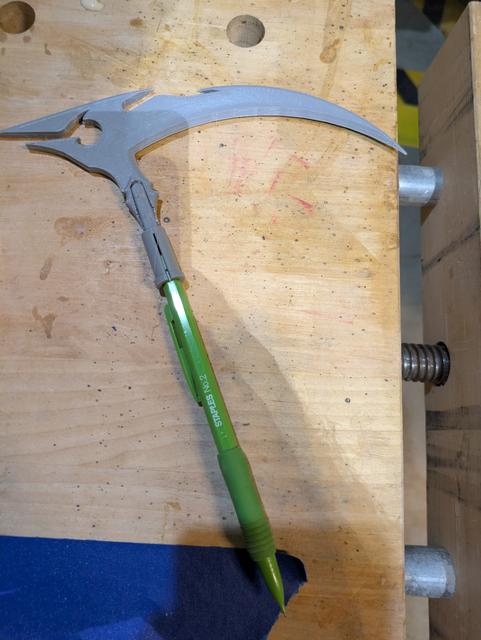 Fancy scythe topper for pencil polearms 3D model thumbnail