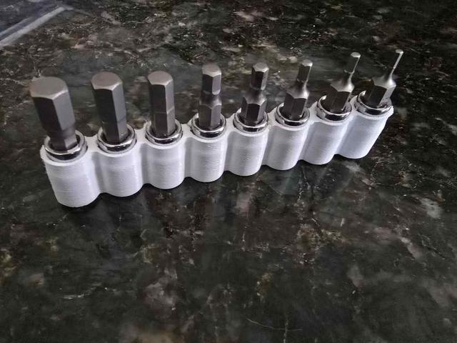 1/4" Socket Compact Bit Holder (TPU) 3D model thumbnail