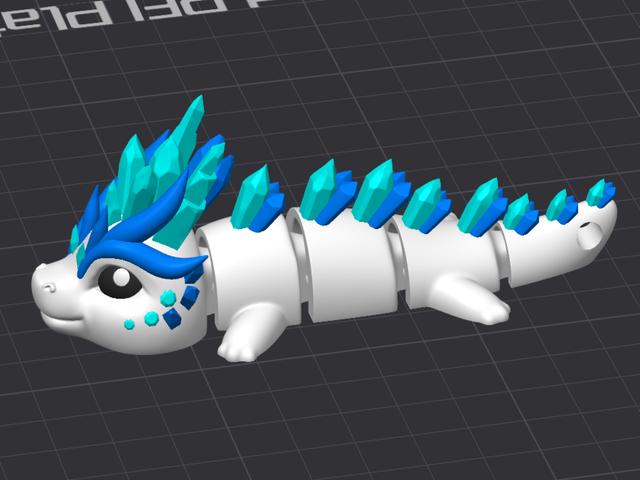 Ice Dragon - More Crystals Version 3D model thumbnail