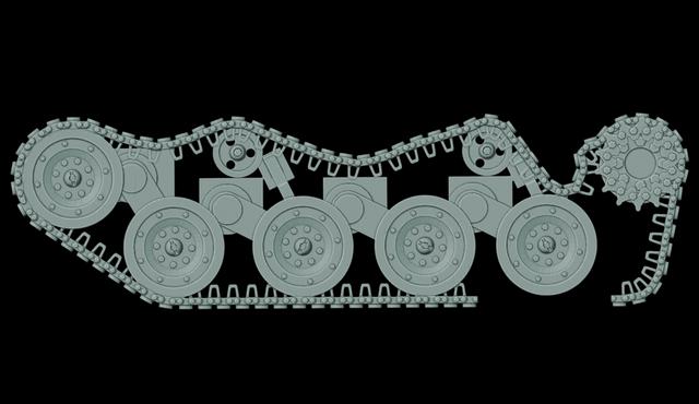 ToonKrieg M1 Abrams tracks damaged 3D model thumbnail
