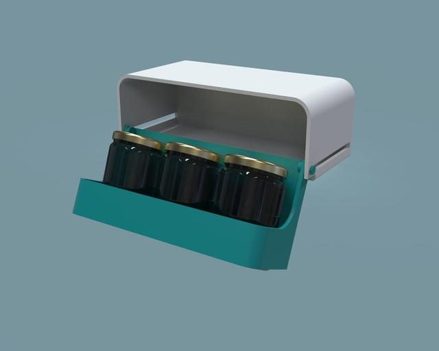 Modular Jar Holder with Sliding Lock Mechanism 3D model thumbnail