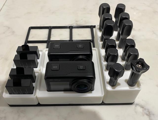 Gridfinity storage for GoPro/action camera mounting screws 3D model thumbnail