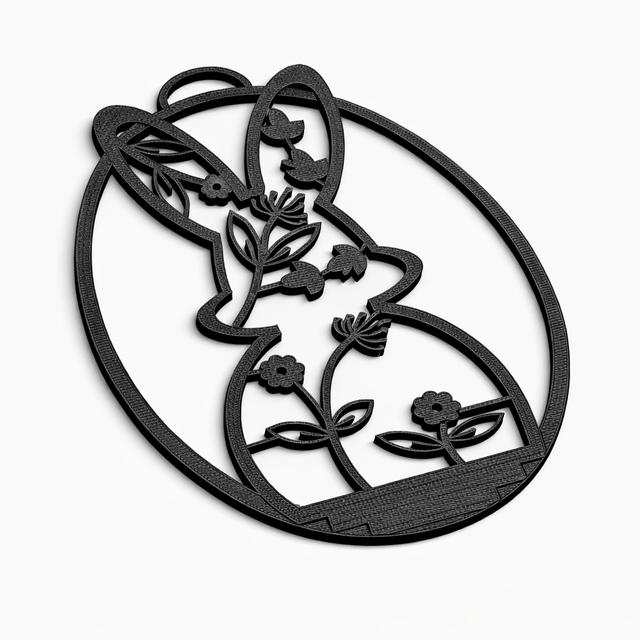 Easter Bunny - Easter hanging decorations 3D model thumbnail