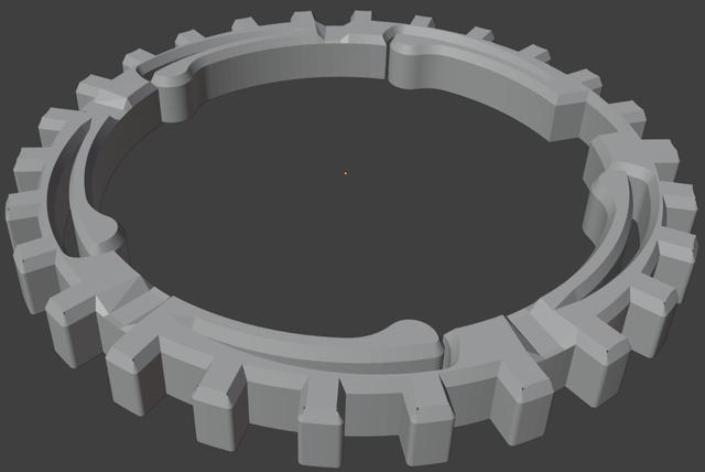 Flat to build plate Cryptex Encoding gear 3D model thumbnail