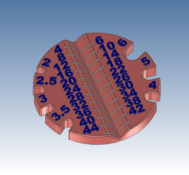 Round Metric Screw Measuring Tool (M2-M6, up to 48mm) 3D model thumbnail
