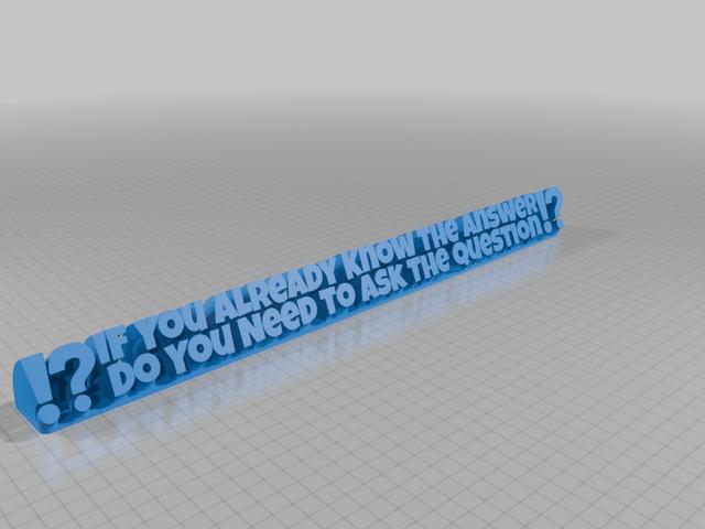 If You Already Know The Answer Do You Need To Ask The Question 3D model thumbnail