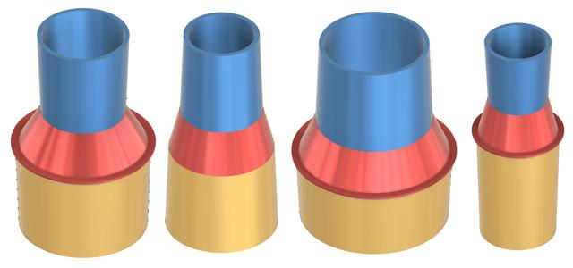 Vacuum hose universal adapters. Parametric for Fusion 360 3D model thumbnail