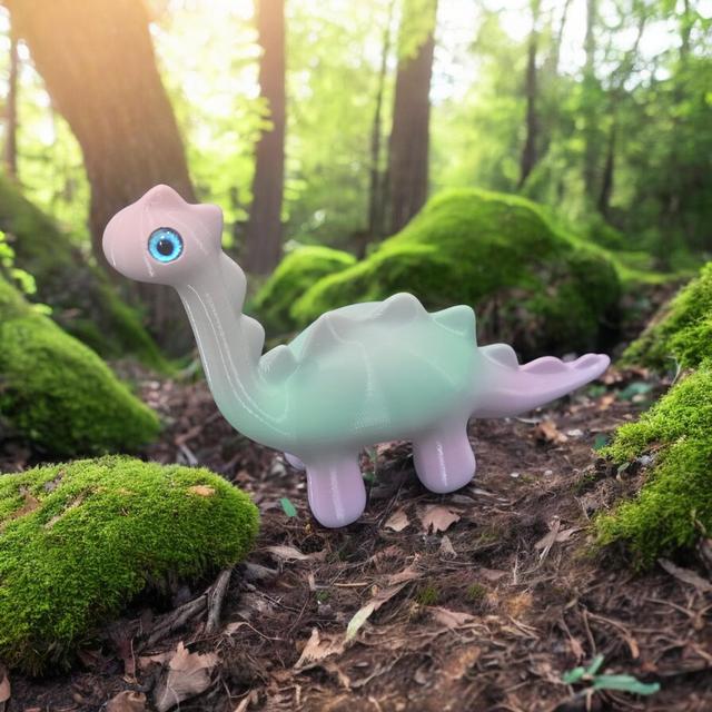 Cute Dinosaur - 6mm + 8mm glass eye compatible 3D model thumbnail