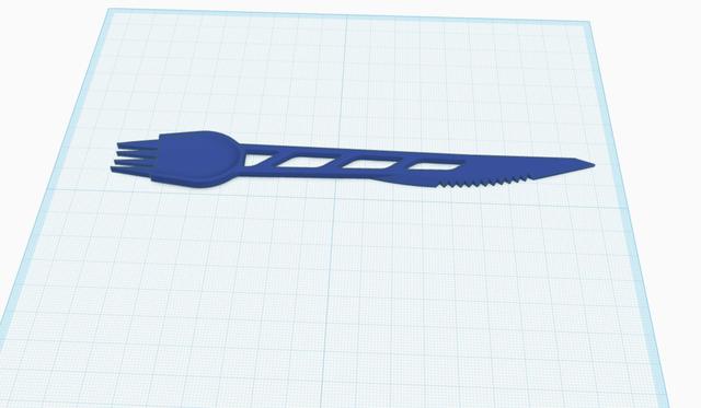Travel/Disposable Child Safe 3in1 Utensil 3D model thumbnail