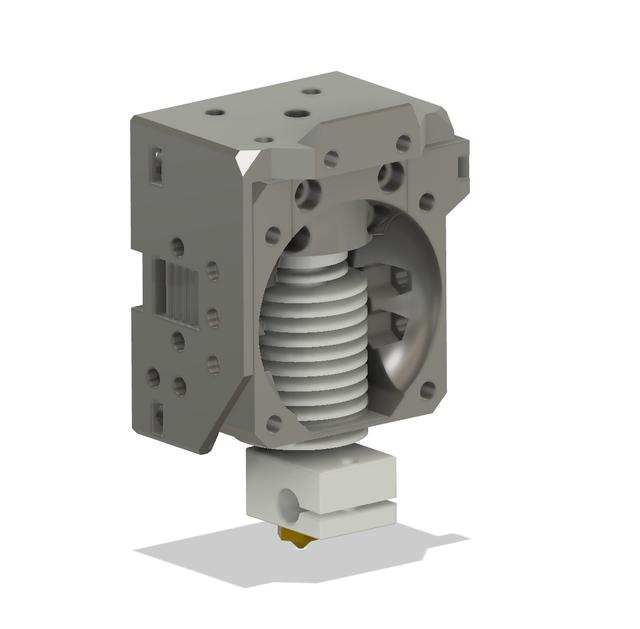 Eva 3 - E3D V6 and RevoSix hotend mount (hex nut version) 3D model thumbnail