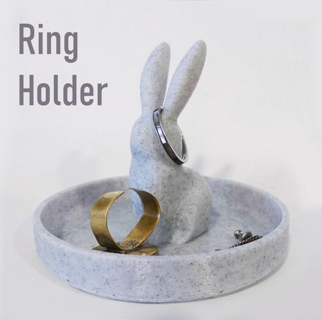 Bunny Ring Holder 3D model thumbnail