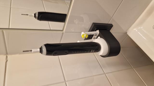 Minimalist Oral-B Braun Electric Toothbrush Wall Mount Remix 3D model thumbnail
