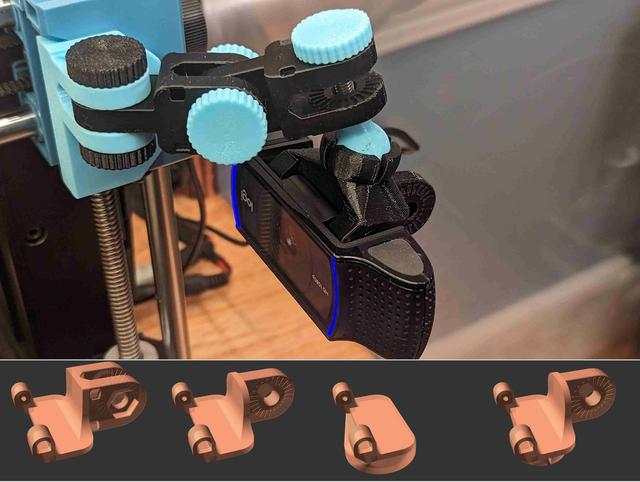 Logitech C920 adapter for articulating camera mount 3D model thumbnail