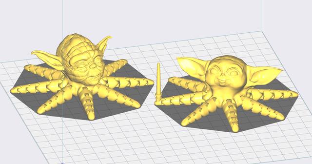 Yodapus - Yoda and Baby Yoda Octopus Mandalorian 3D model thumbnail