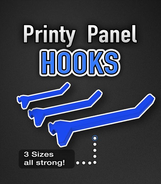Printy Panel Hooks (Small - Medium - Large) 3D model thumbnail