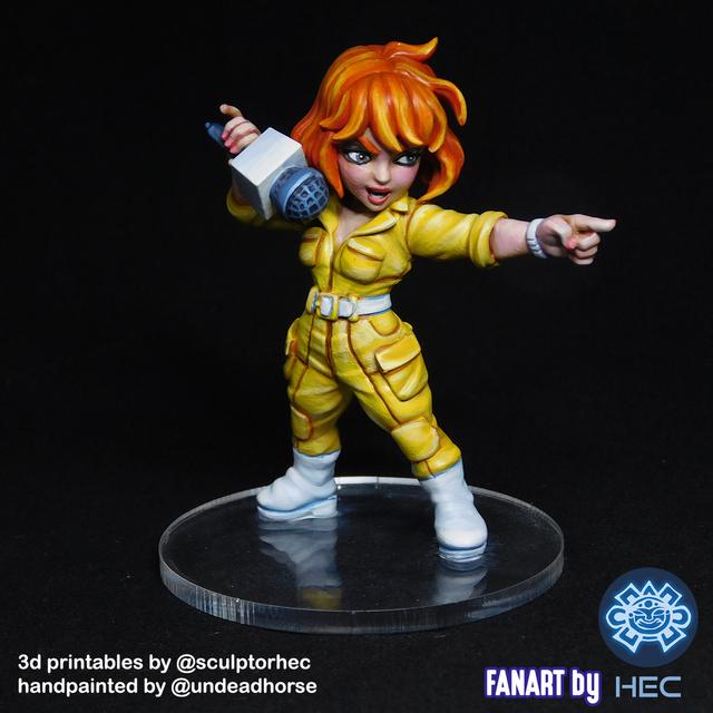 TMNT Buddies - Chibi April O'neil 3D model thumbnail