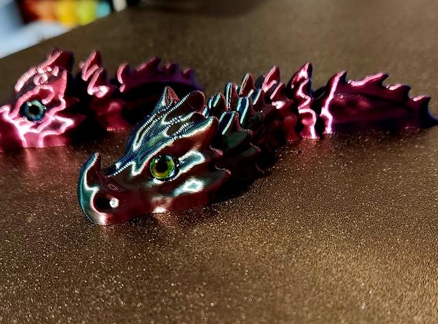 Articulated Bone Dragon Keychain 6mm Glass Eyes 3D model thumbnail