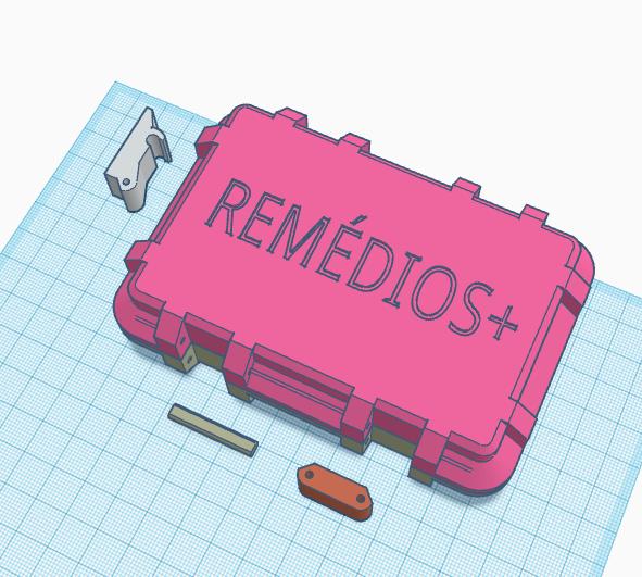medicine box 120mm x 80mm x 34mm 3D model thumbnail