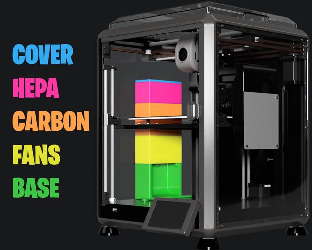 Bento Box 2.1 combination HEPA and activated carbon filter (6x3mm vertical pull orientation) 3D model thumbnail