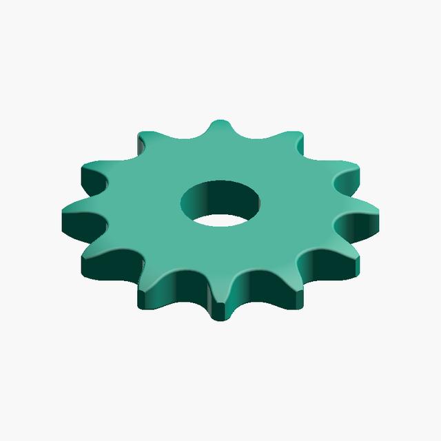 Parametric Sprocket Generator (STEP, Customizable, CNC & 3D Printing) 3D model thumbnail