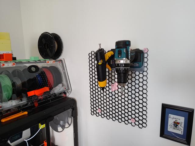 Makita Tool Mounts (18v) for Honeycomb Storage Wall 3D model thumbnail