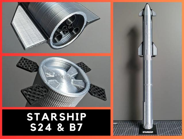 Starship scale 1:200 Assembled version 3D model thumbnail