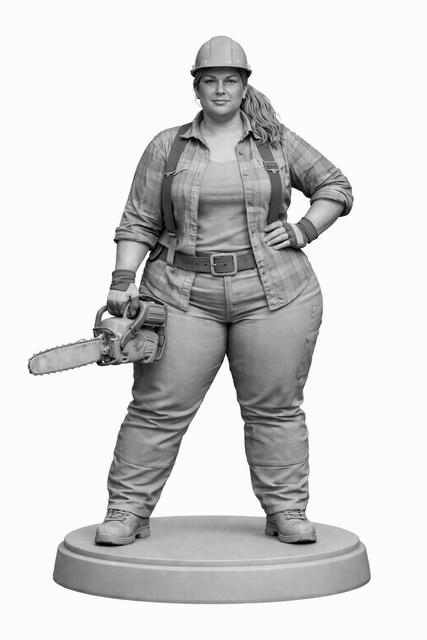 Woman Lumberjack 3D model thumbnail
