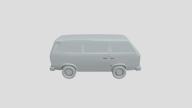 VW T3 Van scale1-100 lowpoly for 3D-printing 3D model thumbnail