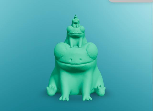 fred the frog on top of fred the frog on top of fred the frog etc. 3D model thumbnail